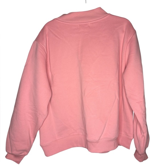 NWT PARKE Valentine’s Day varsity mock neck sweatshirt in blush/lavender in l/xl - Picture 3 of 5